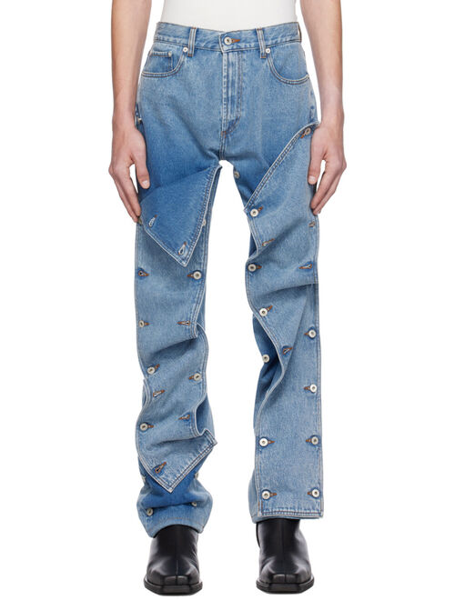 Y/Project Blue Snap Off Jeans