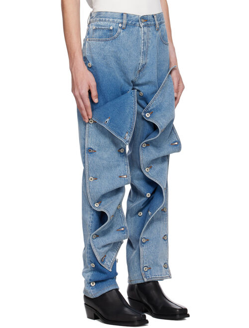 Y/Project Blue Snap Off Jeans