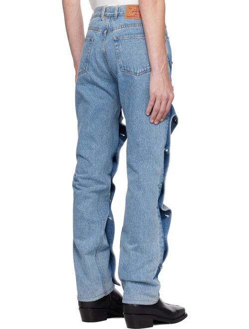 Y/Project Blue Snap Off Jeans