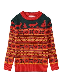 Camii Mia-Big-Girls-Ugly-Christmas-Sweater-Crewneck Sweater Reindeer Pullover Knitted Causal