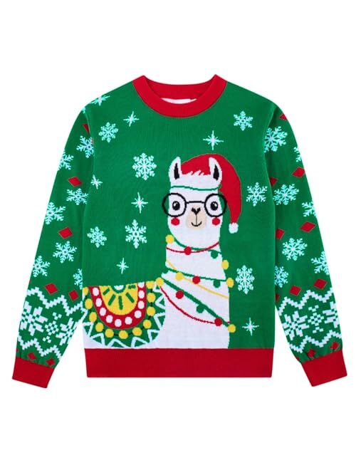 Lovefairy Kids Ugly Christmas Sweater Girls Boys Funny Novelty Pullover for Xmas Party 3-12 Years