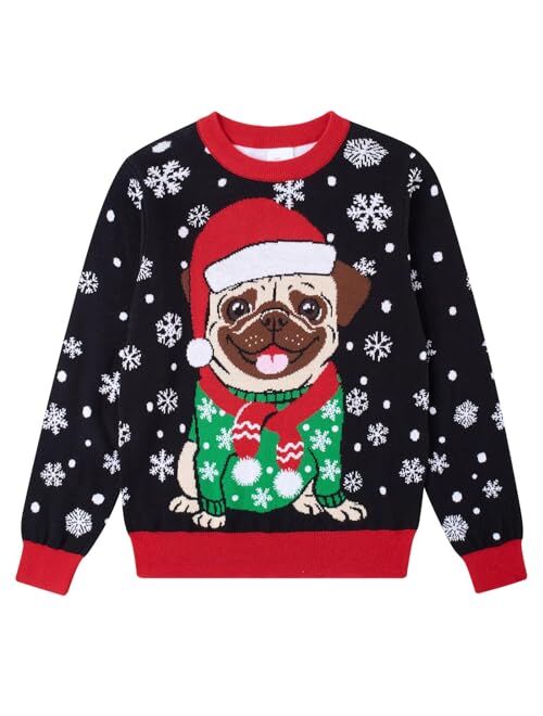 Lovefairy Kids Ugly Christmas Sweater Girls Boys Funny Novelty Pullover for Xmas Party 3-12 Years