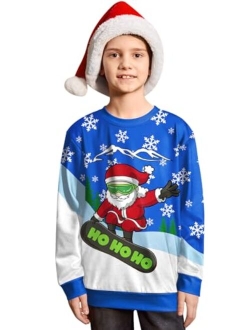 BesserBay Christmas Kids Ugly Sweatshirt Xmas Long Sleeve Funny Shirt 4-14 Years