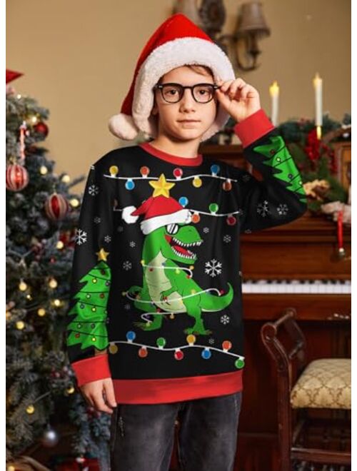 BesserBay Christmas Kids Ugly Sweatshirt Xmas Long Sleeve Funny Shirt 4-14 Years