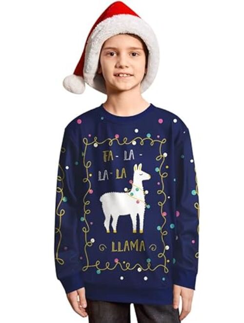 BesserBay Christmas Kids Ugly Sweatshirt Xmas Long Sleeve Funny Shirt 4-14 Years