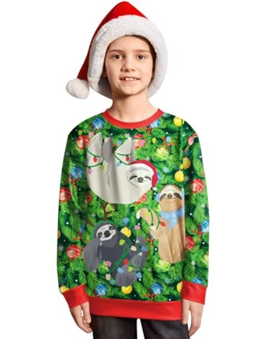 BesserBay Christmas Kids Ugly Sweatshirt Xmas Long Sleeve Funny Shirt 4-14 Years