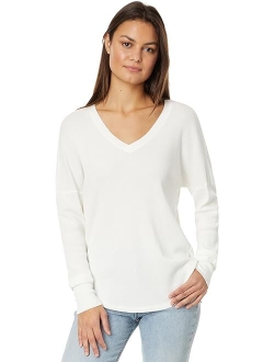 Mod-o-doc Washed Cotton Modal Thermal Long Sleeve V-Neck Tunic