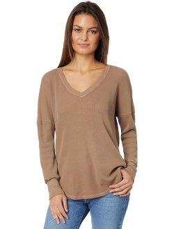 Mod-o-doc Washed Cotton Modal Thermal Long Sleeve V-Neck Tunic