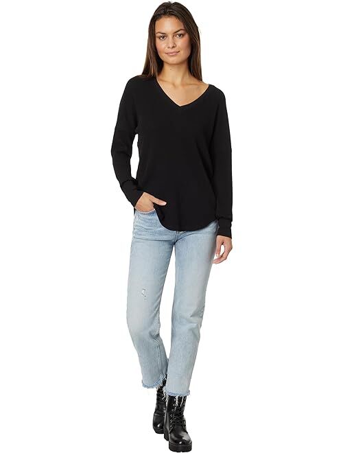 Mod-o-doc Washed Cotton Modal Thermal Long Sleeve V-Neck Tunic