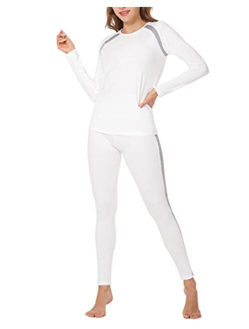 MANCYFIT Thermal Underwear for Women Fleece Lined Long Johns Set Stretchable Base Layer Cold Weather