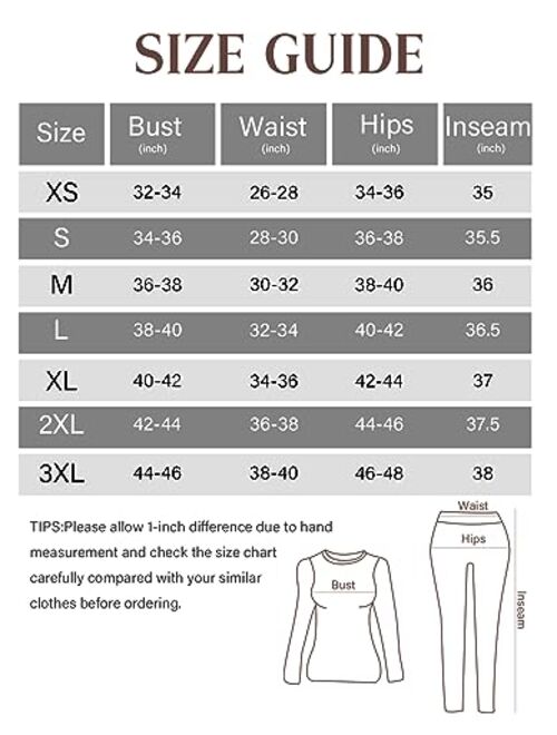 YADIFEN Womens Thermal Underwear Set,Long Johns for Women Base Layer with Fleece Lined Long Underwear Top Bottom Cold Weather