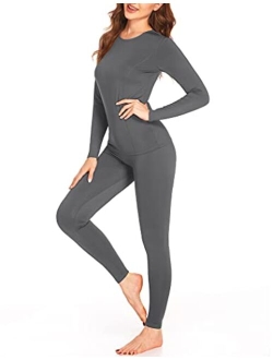 Women's Thermal Underwear Sets Micro Fleece Lined Long Johns Base Layer Thermals 2 Pieces Set S-XXL