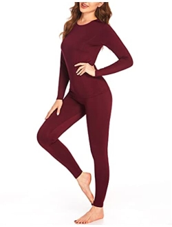 Women's Thermal Underwear Sets Micro Fleece Lined Long Johns Base Layer Thermals 2 Pieces Set S-XXL