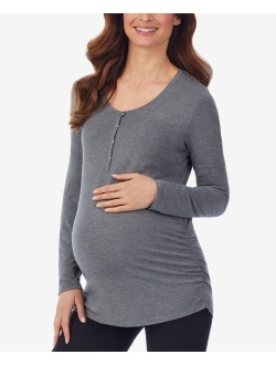 Women's Softwear with Stretch Maternity Long Sleeve Henley