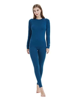 IGUANA Womens 100% Merino Wool Base Layer Sets for Ski Lightweight Thermal Underwear