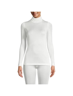 Women's Silk Interlock Thermal Long Underwear Base Layer Turtleneck Top