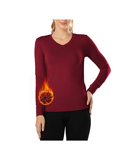 Subuteay Thermal Tops Fleece Lining Long Sleeve Thermal Shirt Womens