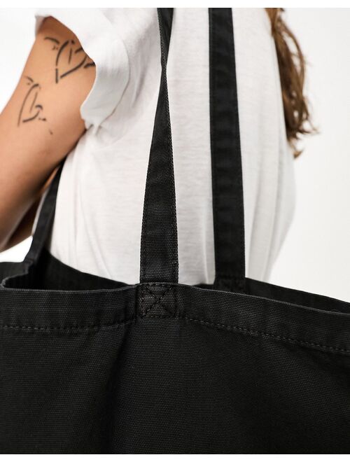 AllSaints x ASOS exclusive unisex Paxton Rose Cross tote bag in gray