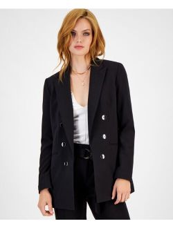 Women's Faux Double-Breasted Boyfriend Jacket, Created for Macy's