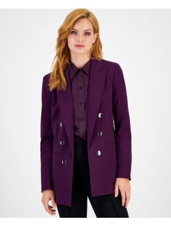 Women's Faux Double-Breasted Boyfriend Jacket, Created for Macy's