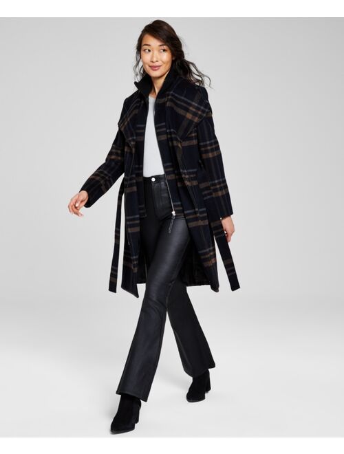 CALVIN KLEIN Women's Belted Wrap Coat, Regular & Petite, Created for Macy's