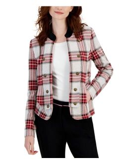 Women's Long-Sleeve Tartan Band Jacket