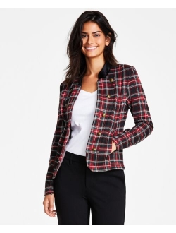 Women's Long-Sleeve Tartan Band Jacket