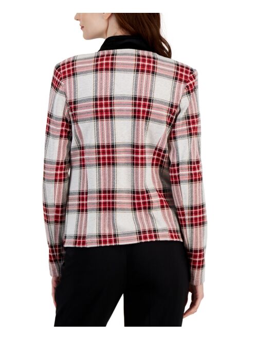 TOMMY HILFIGER Women's Long-Sleeve Tartan Band Jacket