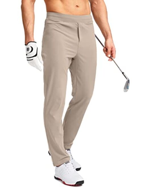 Pudolla Men's Golf Pants Stretch Sweatpants with Zipper Pockets Slim Fit Work Casual Joggers Pants for Men