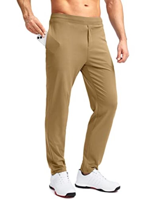 Pudolla Men's Golf Pants Stretch Sweatpants with Zipper Pockets Slim Fit Work Casual Joggers Pants for Men