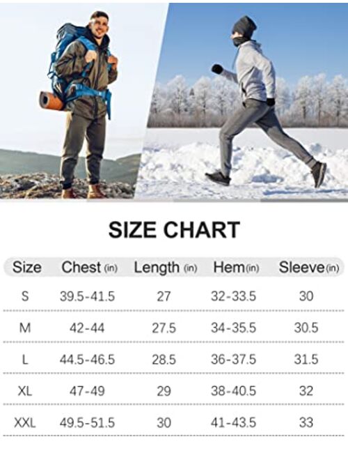 Pudolla Men's Lightweight Puffer Jacket Winter Thermal Running Jacket Hybrid Waterproof Down Coat for Golf Hiking