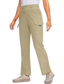 Pudolla Women's Hiking Pants with Pockets Boot Cut Lightweight Cargo Travel Camping Golf Pants for All Seasons