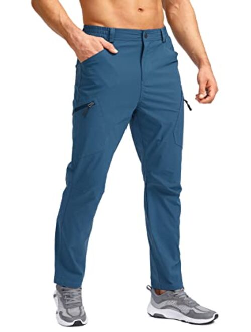 Pudolla Men's Hiking Pants Waterproof Travel Cargo Pants with 7 Pockets Stretch for Golf Fishing Climbing