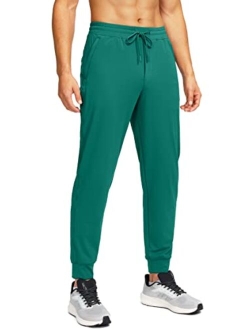 Pudolla Men's Joggers Sweatpants with 3 Zipper Pockets Workout Track Pants for Men Running Gym Walking Casual Golf