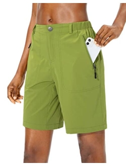 Pudolla Women's Hiking Cargo Shorts Quick Dry Summer Travel Shorts for Women with Zipper Pockets for Outdoor Walking Kayaking