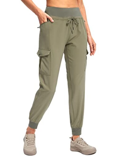 Pudolla Women's Hiking Jogger Pants Lightweight Travel Cargo Pants with Zipper Pockets High Waist for Golf Camping