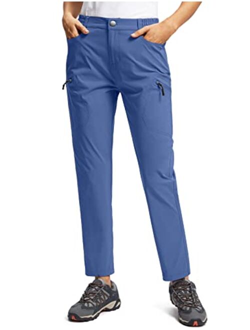 Pudolla Women Hiking Pants with 6 Pockets Water Resistant Stretch Travel Pants for Women Work Outdoor Golf Walking