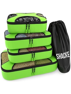 Shacke Pak - 5 Set Packing Cubes - Travel Organizers with Laundry Bag (Aqua Teal)