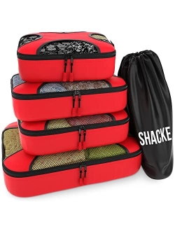 Shacke Pak - 5 Set Packing Cubes - Travel Organizers with Laundry Bag (Aqua Teal)