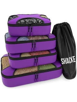 Shacke Pak - 5 Set Packing Cubes - Travel Organizers with Laundry Bag (Aqua Teal)