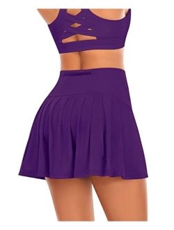 Pleated Tennis Skirts for Women High Waisted Athletic Golf Skorts with Pockets Shorts Running Workout Clothes