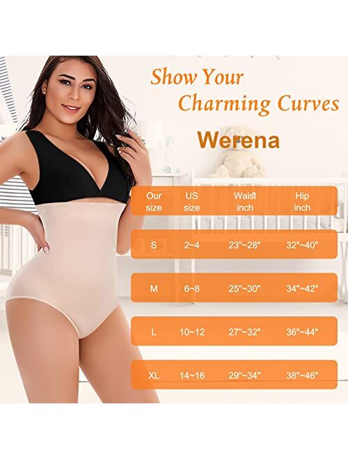 Werena Tummy Control Shapewear Panties for Women High Waisted Body Shaper Slimming Shapewear Underwear Girdle Panty