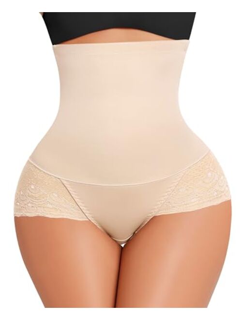 Werena Tummy Control Shapewear Panties for Women High Waisted Body Shaper Underwear Lace Slimming Girdle Shaping Briefs