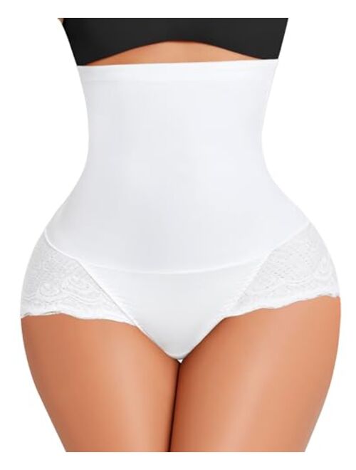 Werena Tummy Control Shapewear Panties for Women High Waisted Body Shaper Underwear Lace Slimming Girdle Shaping Briefs