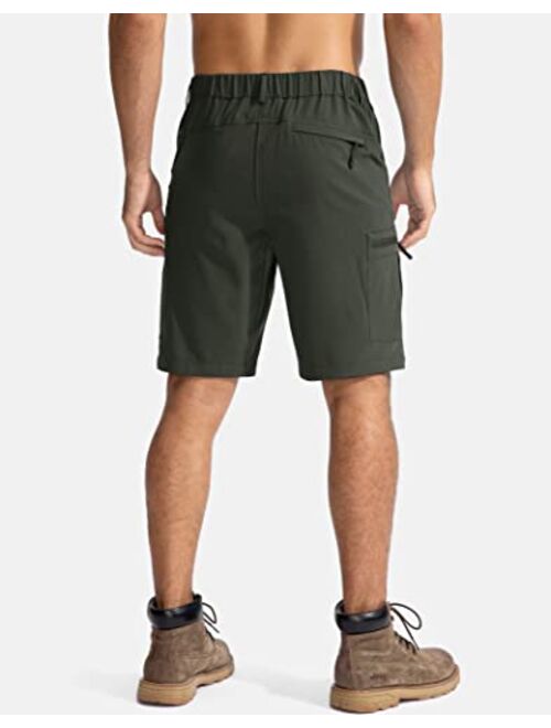 Pudolla Men's Hiking Cargo Shorts 9" Lightweight Outdoor Work Shorts for Men Travel Golf Camping Casual with 5 Zipper Pockets