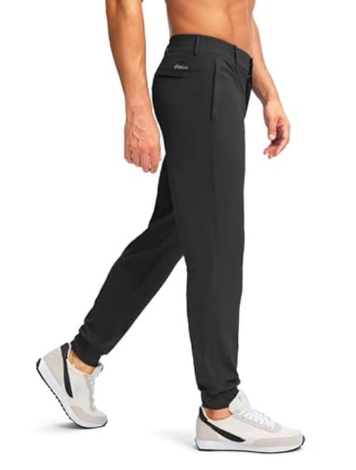 Pudolla Men's Golf Joggers Pants with Zipper Pockets Stretch Slim Fit Sweatpants Lightweight Dress Casual Golf Pants for Men