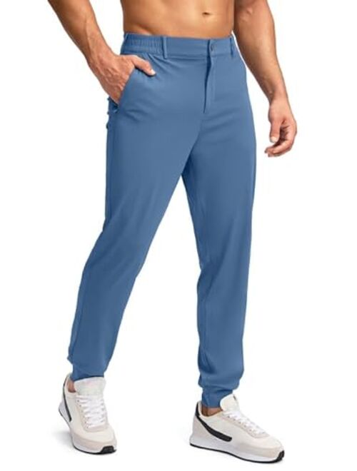 Pudolla Men's Golf Joggers Pants with Zipper Pockets Stretch Slim Fit Sweatpants Lightweight Dress Casual Golf Pants for Men