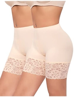 Slip Shorts for Under Dresses Women Anti Chafing Underwear Seamless Boyshorts Panties Lace Under Shorts