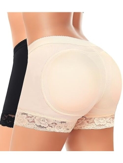 Butt Lifter Padded Underwear for Women Seamless Booty Pads Panties Butt Enhancer Lace Boyshorts Shapewear