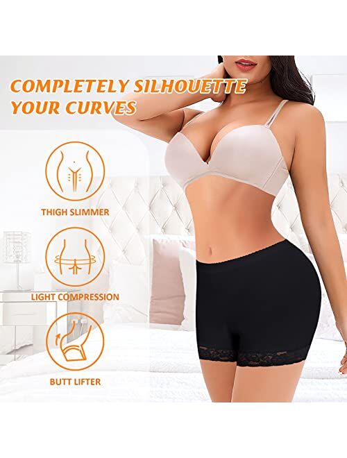 Werena Butt Lifter Padded Underwear for Women Seamless Booty Pads Panties Butt Enhancer Lace Boyshorts Shapewear